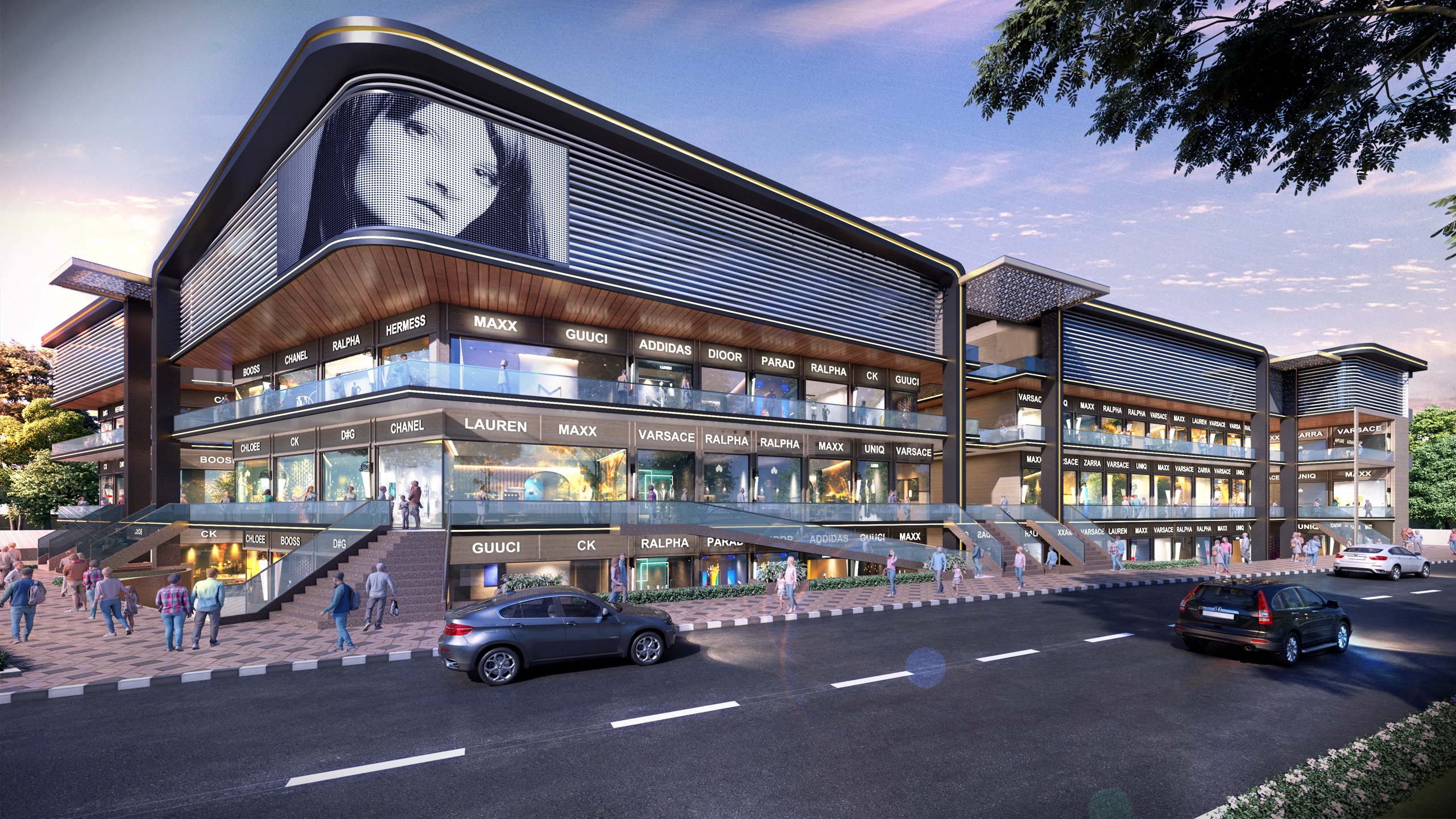 Artist's impression of TRG The Mall from the road